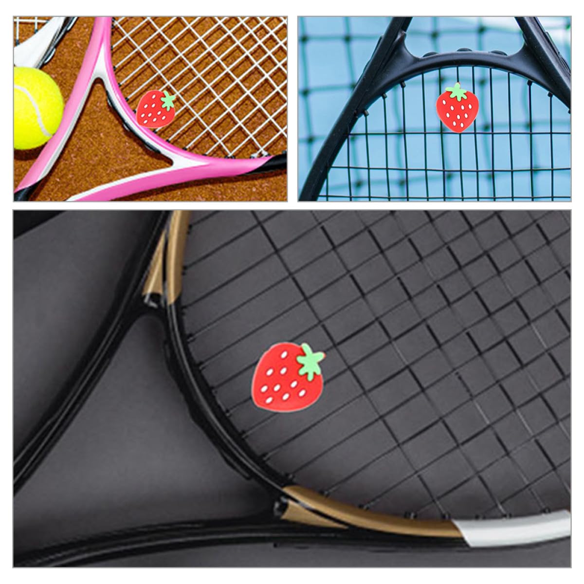 ifundom Ammortizzatori Tennis Silicone Assorbitori per Racchette Design E Facile Applicazione E Compatibile con Diverse Racchette Tennis 8