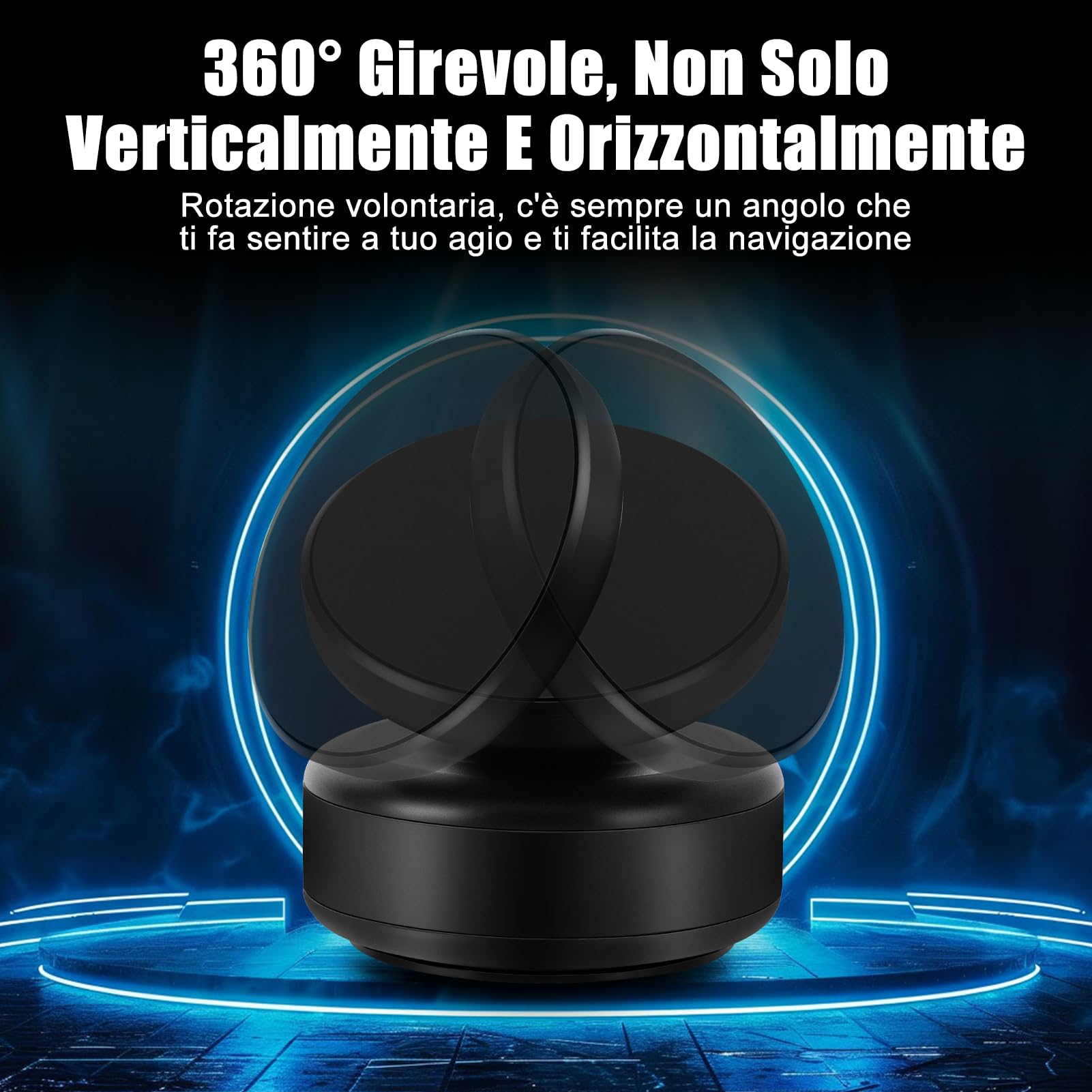 WODHMIEY Supporto Magnetico Sottovuoto Per Telefono Da Auto Con Rotazione A 360°, Design Double Face: Magnete E Vuoto, Adatto Per Auto, Case,Adatto Per metalliche (Nero, Ricarica)