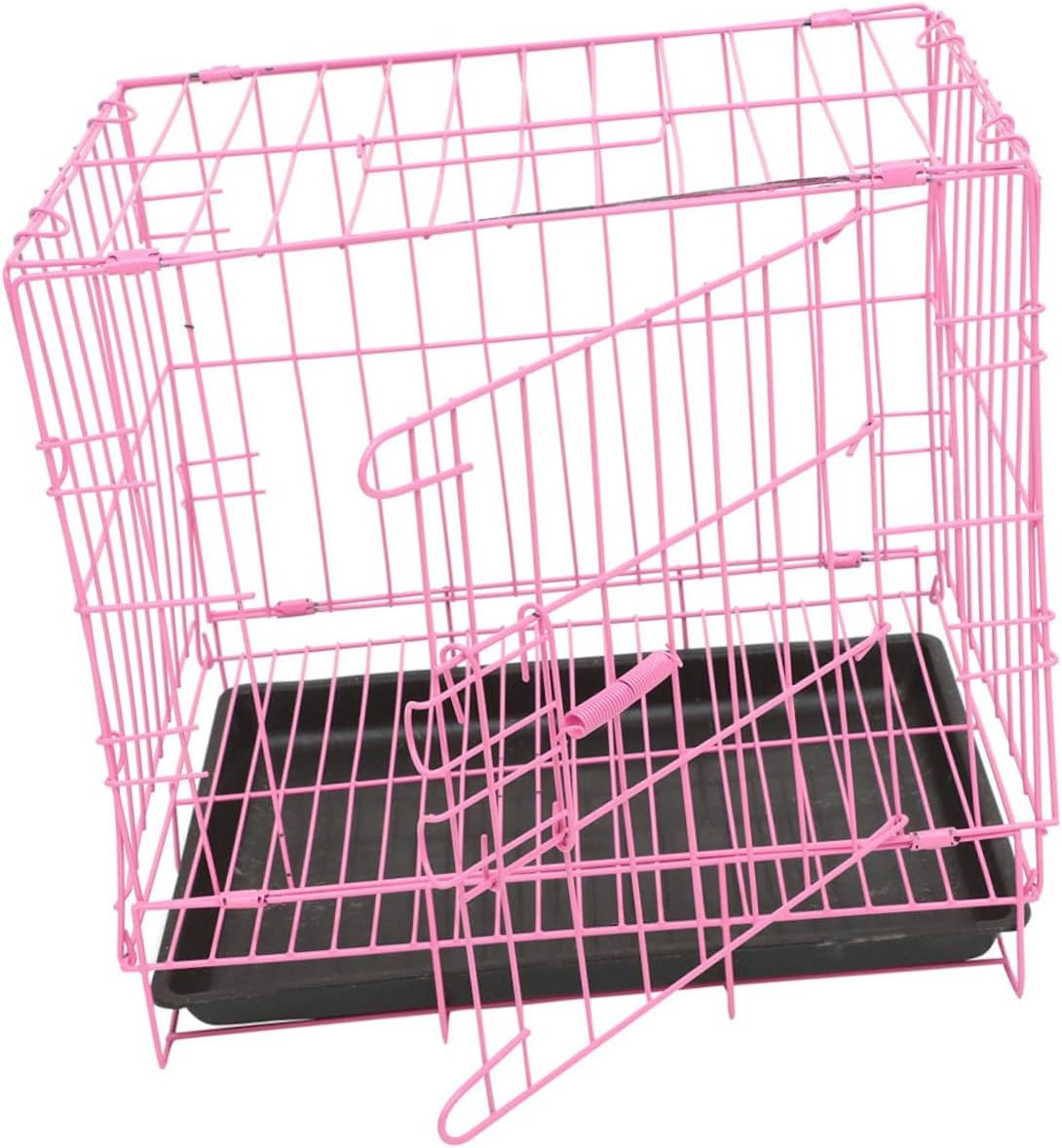 Foldable Pet Cage Wire Dog Crate Cat Bunny Cage TSA Approved Carrier Indoor Outdoor