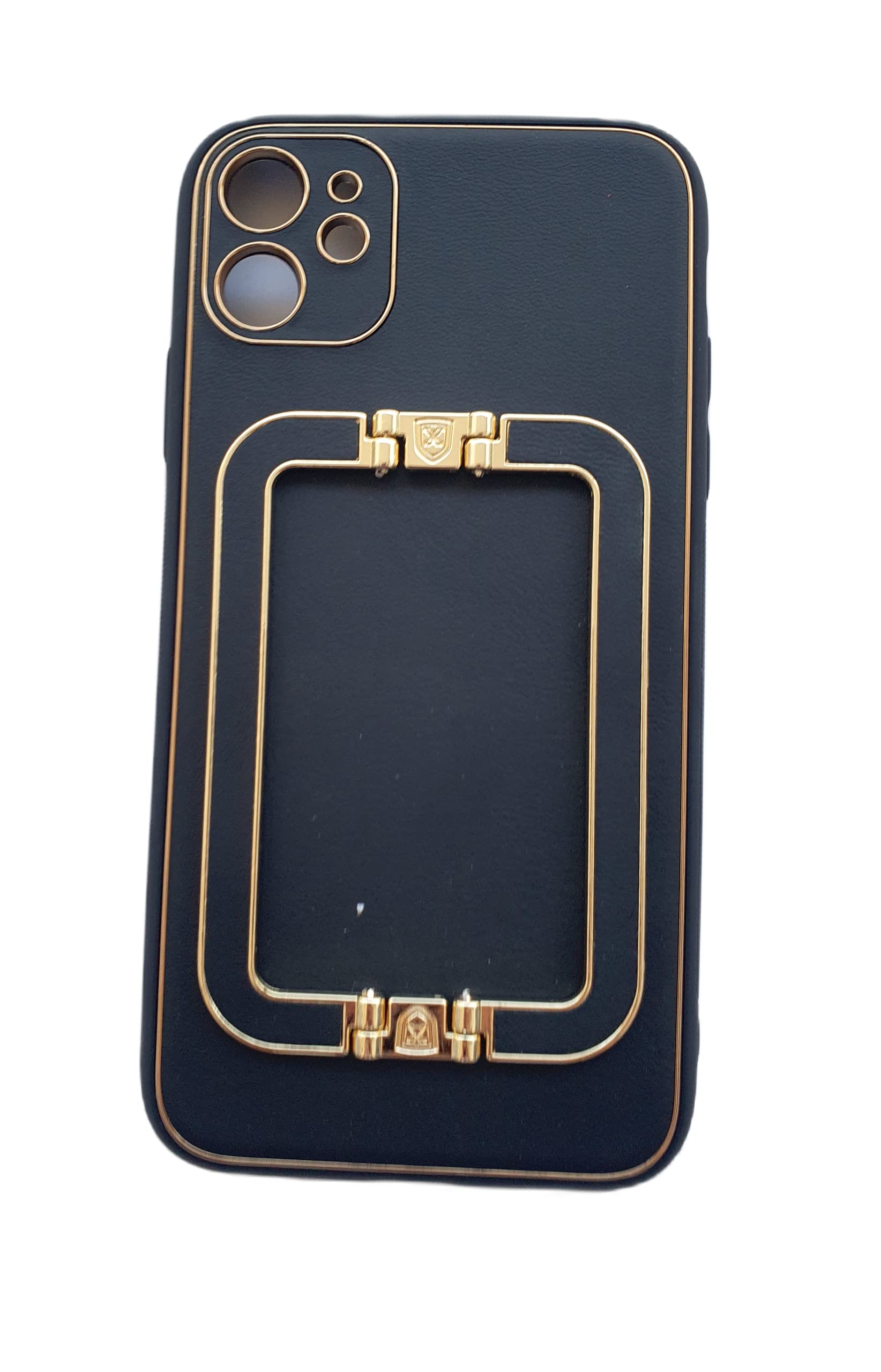 Funshare iPhone 12 3d korean type leather case with stand ECO leather Black