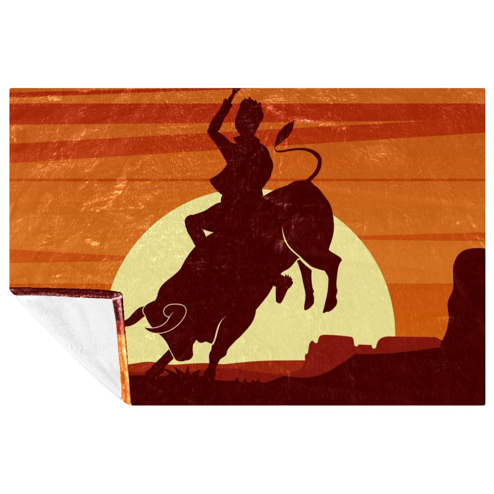 Couverture chaude Rodeo Clipart à texture douce, plaid isolant 150x100 cm