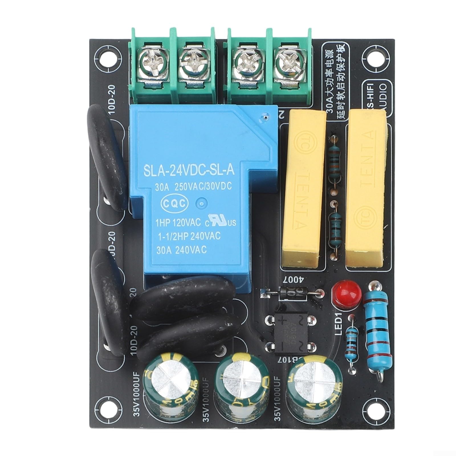 AIKEOU 2000W Soft Start Power-Amplifier Protection Board with 5A Controlled Current for Stable Startup and Extended Equipment Lifespan, Compact 74x57mm Design
