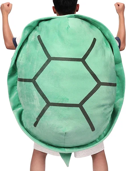 Hixaaai 40 Inch Giant Wearable Turtle Shell Plush – Soft Stuffed Animal Plush Pillow for Kids and Grown Ups, Funny Tortoise Dress-Up Gift for Halloween, Birthday, Cosplay, Home Decor (Green, 40in)