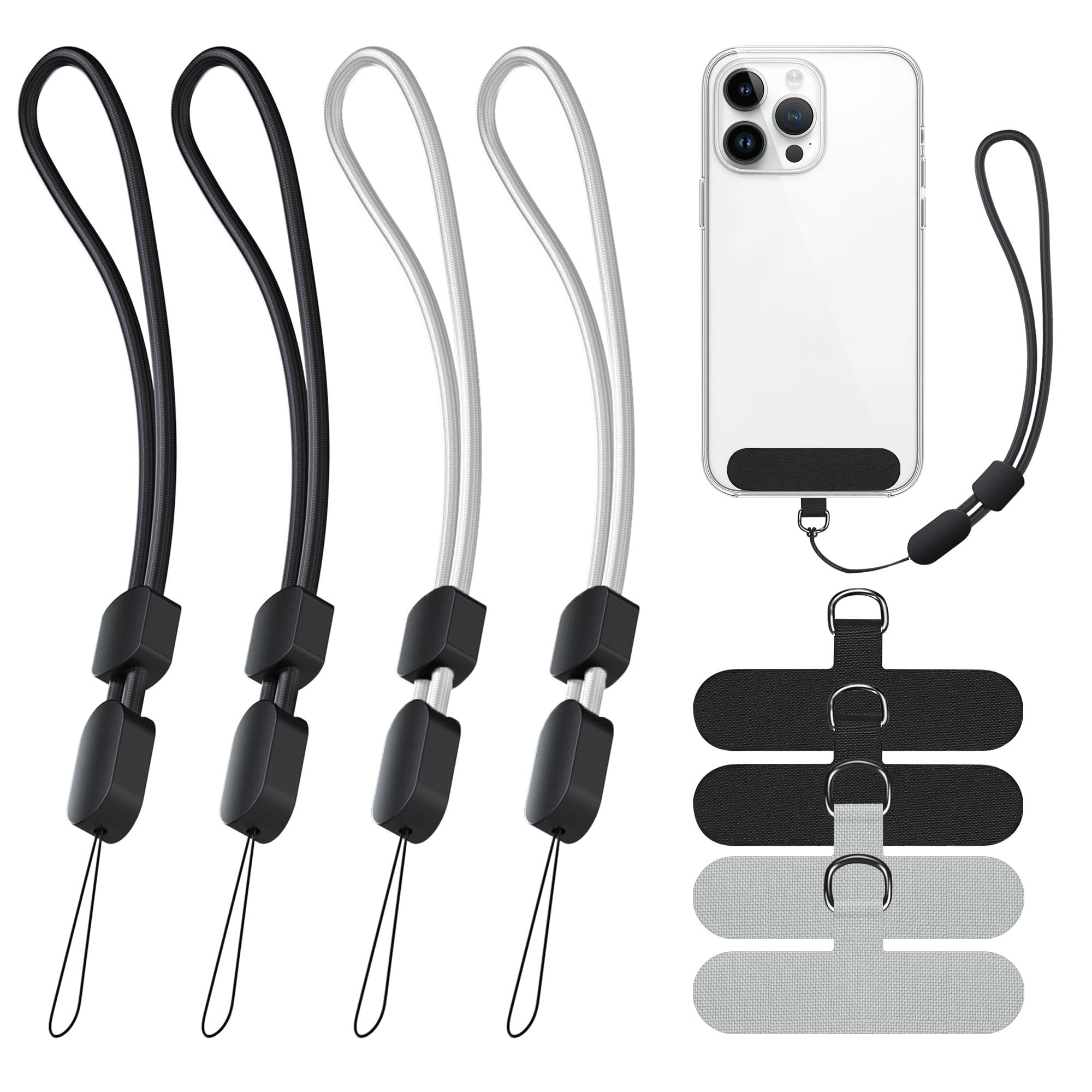 Handy-Handgelenkband Verstellbar – Mit Klebe-Patches, Für IPhone & Die Meisten Smartphones, 5er Set