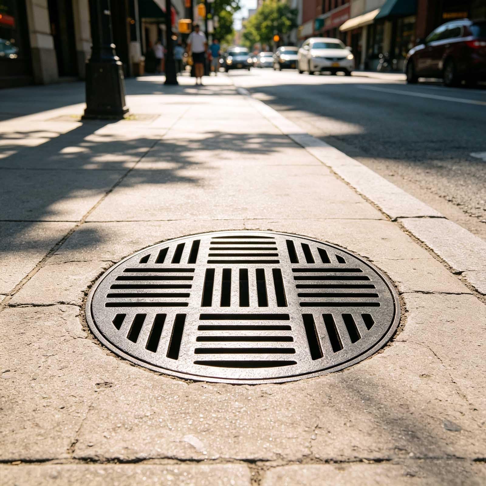 Bliajkswyr One Color Round Sewer Grate Non-Slip Drainage Grate 20 30 35 40 45 50 55 60 62 65 70Cm Cast Iron Replacement Trench Black Floor Drain Cover All-Weather Quiet Anti-Bounce For Outdoor(30Cm)
