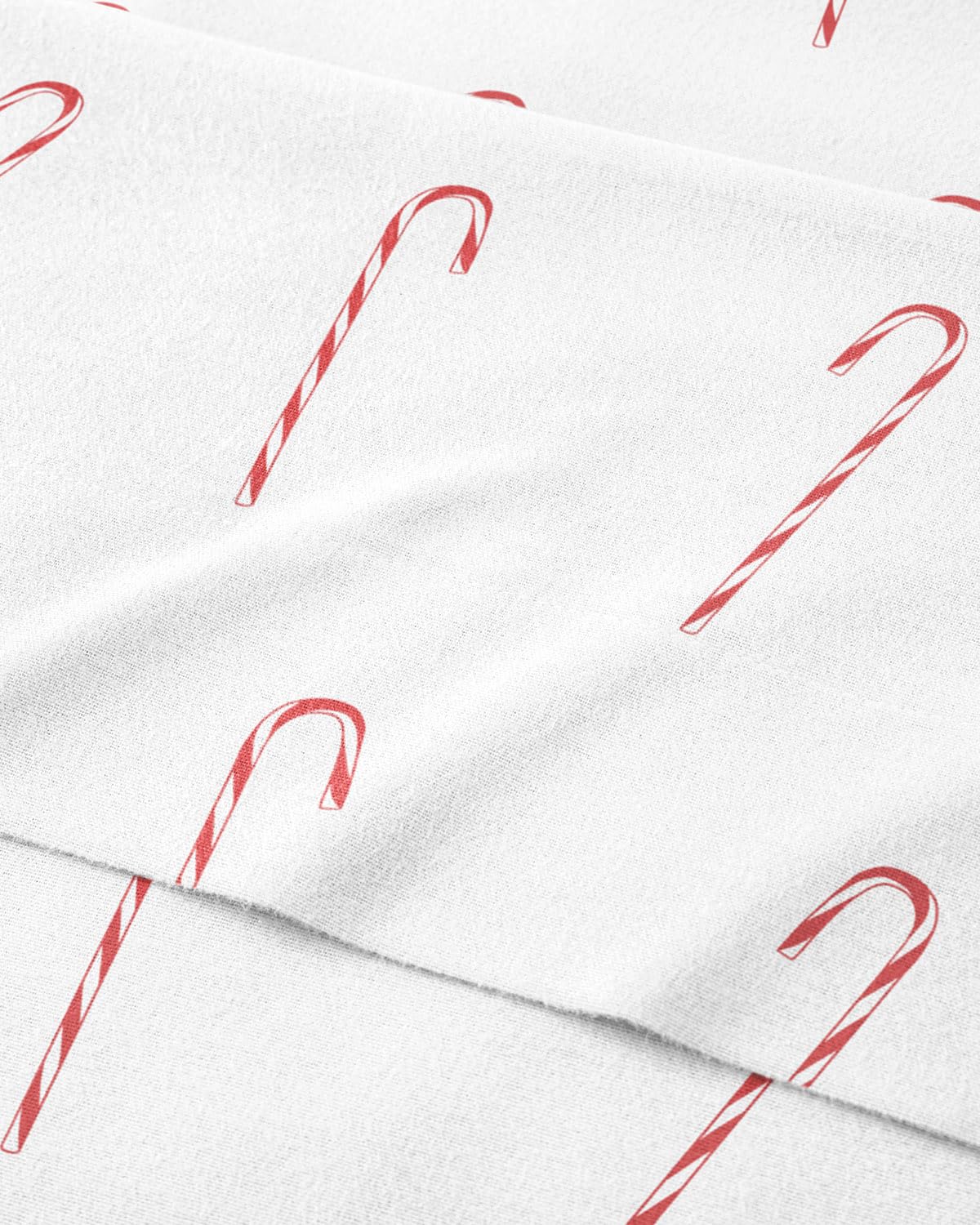 flannel christmas sheets - 100% cotton flannel sheet set - queen size - soft, comfy & cozy - thick warm heavyweight winter bed set - deep pocket holiday bedding for women, men and kids - candy cane