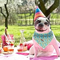 Vista 6 de Lionheart Glory Bandana para perro, bufanda azul para perro, estampado de cerveza, ajustable para perros pequeños a grandes