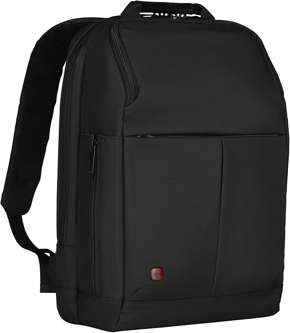 WENGER 601070 RELOAD 16 Laptop Backpack, Padded laptop compartment with iPad/Tablet/eReader Pocket in Black (16 Litres)