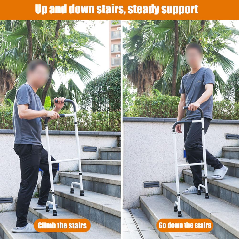 Barra de asistencia de pie, dispositivo de asistencia de aluminio ajustable para ancianos, portátil, ayuda de movilidad para elevar escaleras, para personas mayores, adultos y otros que necesitan