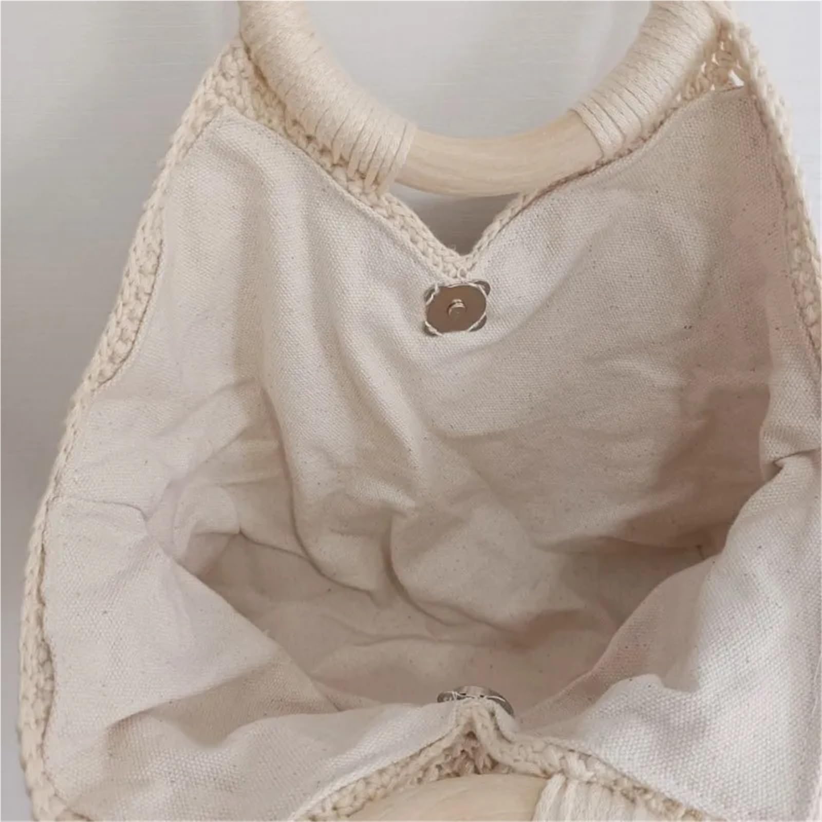 Borsa da spiaggia da polso con fiore di rosa all'uncinetto for donna