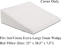 Vista 2 de InteVision Funda de almohada de 400 hilos, 100% algodón egipcio. Diseñada para adaptarse a la almohada de espuma extragrande InteVision