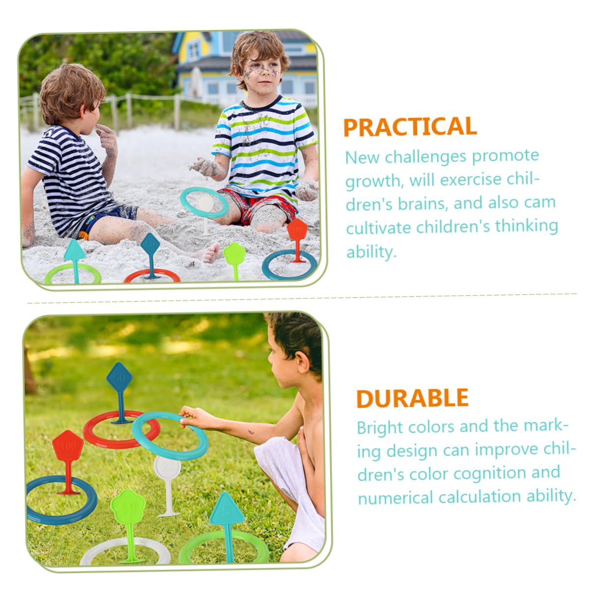 ifundom 1 Set Ring Toss Game Outdoor for Durable Carnival Toss Fun for Activities Lightweight and Reusable Promotes Creativity and Brain Development