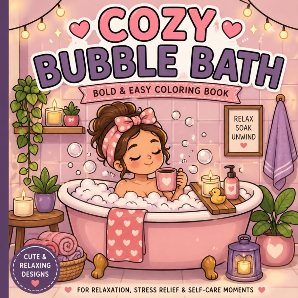 Cozy Bubble Bath: Bold & Easy Coloring Book for Relaxation and Self-Care Moments (Soft Life Coloring Series)