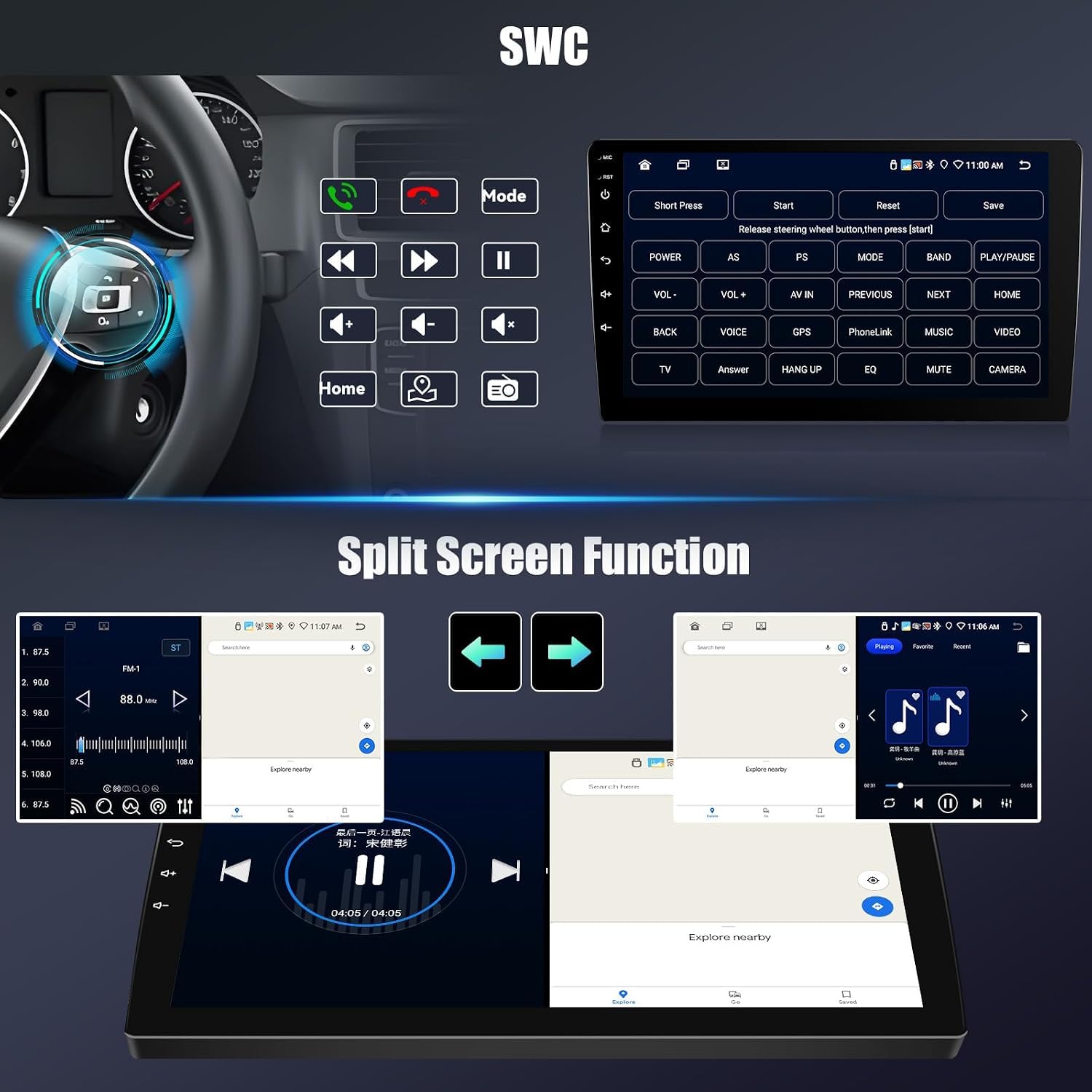 Radio Samochodowe Android 15 Do Hyundai Rohens Coupe 2004-2006 9'' Ekran Dotykowy Incell HD Z Carplay I Android Auto Bezprzewodowo Stereo Samochodowe Z GPS Wi-Fi USB Bluetooth FM RD(Color:4G 6G+128G)