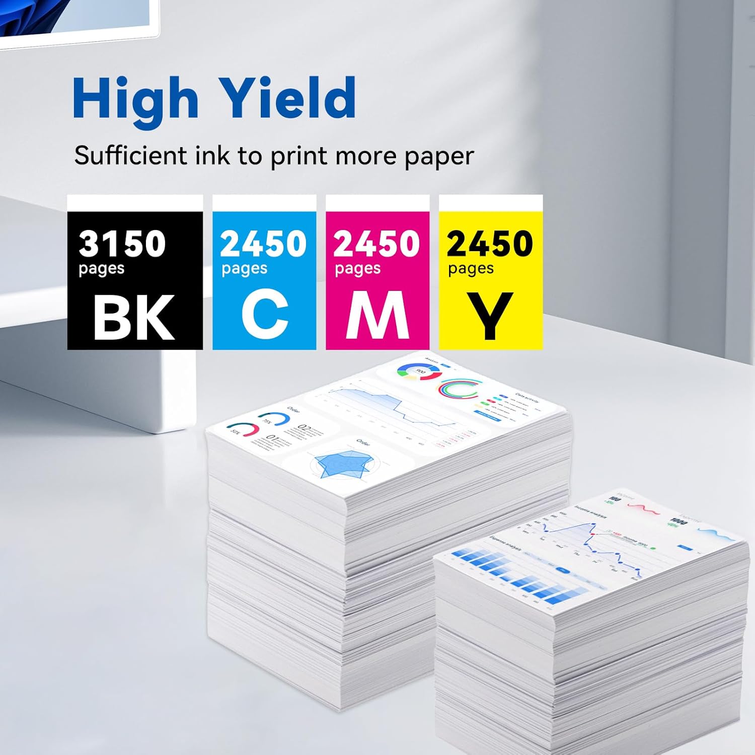 206X Toner Cartridges 4 Pack (with Chip) Replacement for HP 206X 206A High Yield Compatible with LaserJet Pro MFP M282nw M283fdw M283fdn Pro M255dw M255nw Printer (4 Pack, BK/C/M/Y)