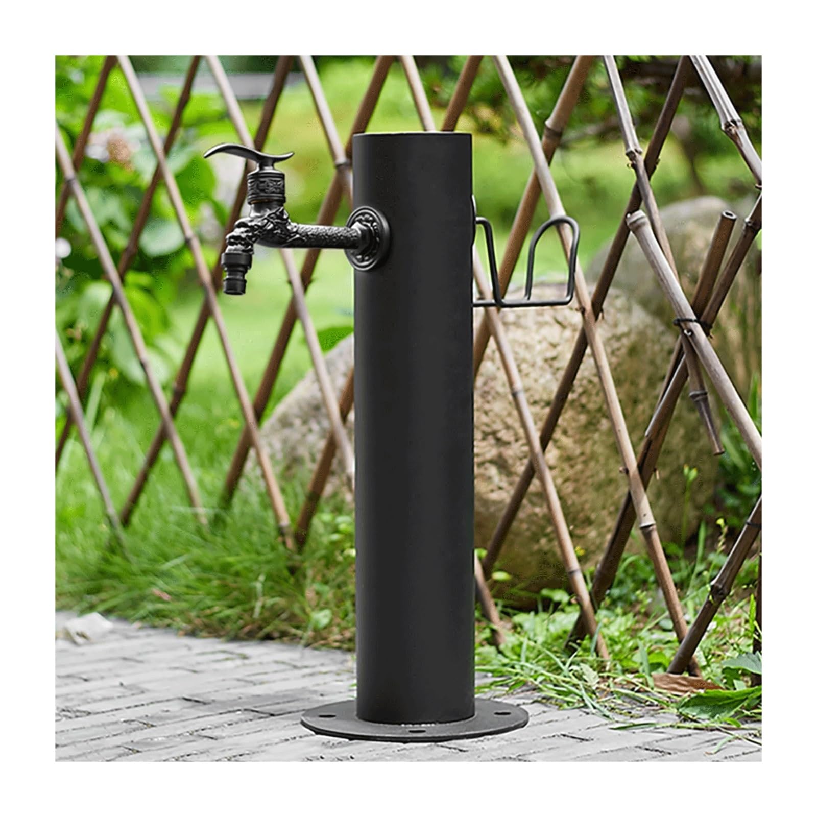 XDLEDMKIZ Vertical Cylindrical Garden Water Column Stainless Steel Freestanding Hose Stand Antifreeze Faucet Water Dispenser Hydrant Spigot