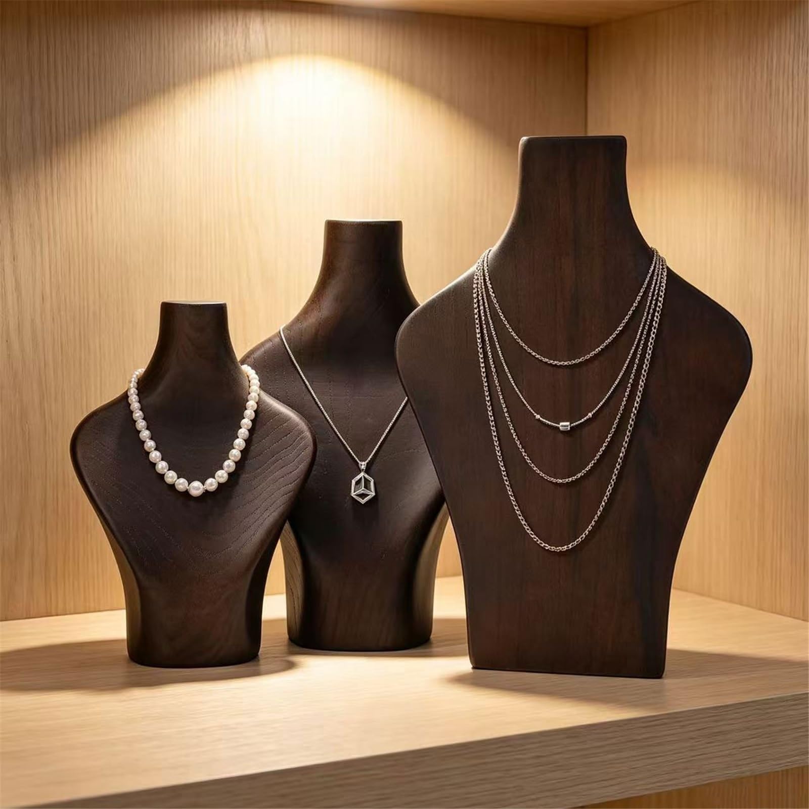 Organizer Schmuck-Mannequin-Ständer, Holz-Halsketten-Büsten-Display