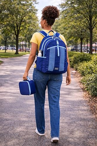 Miniatura 9 de FUEL Juego de mochila para el almuerzo, resistente al agua, suave, reutilizable, aislada, hielera, térmica, para viajes, oficina, almuerzo, azul