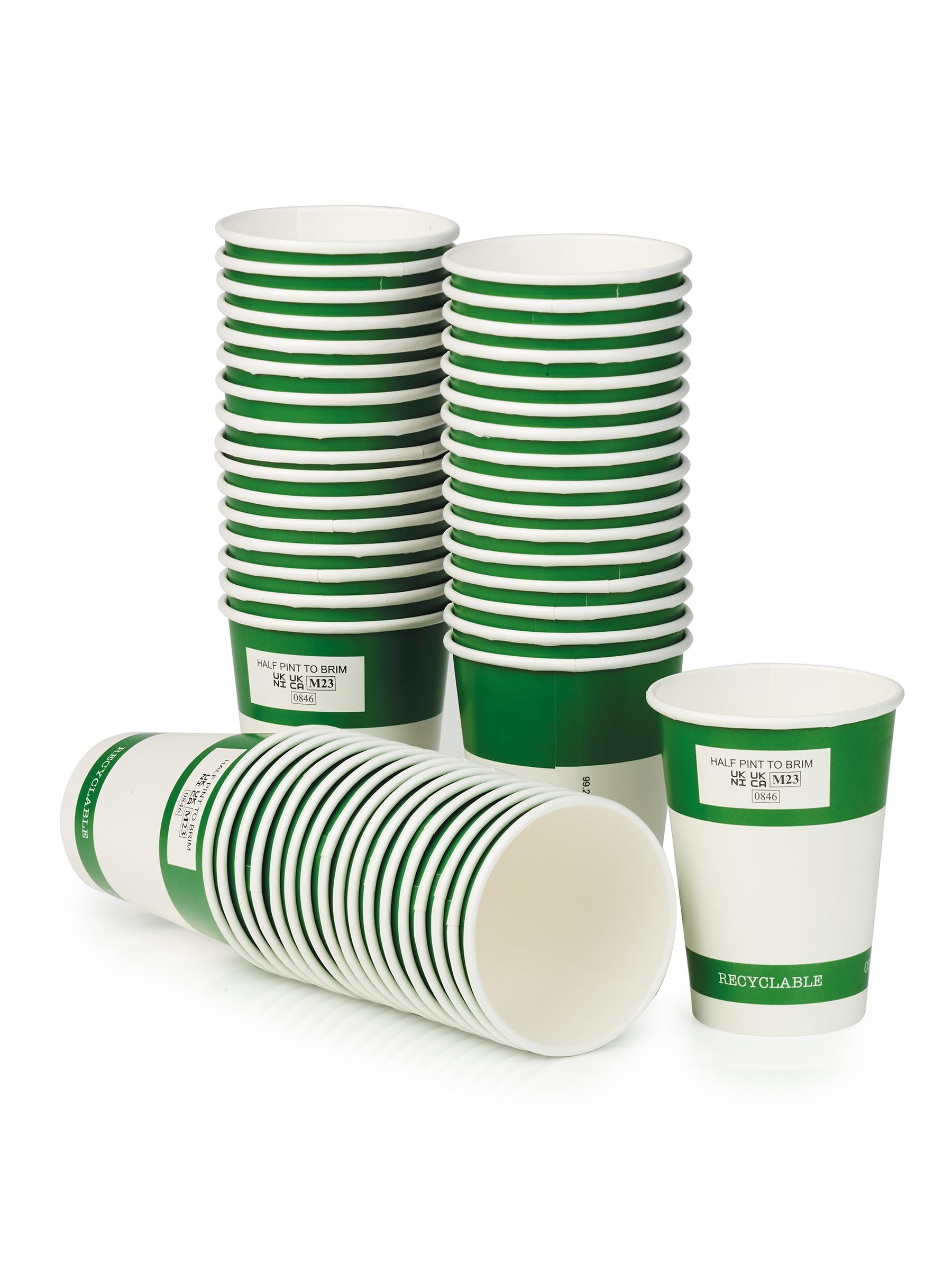 Signature Packaging - Disposable Paper Half Pint Cups - 330ml - Aqueous Lined - 50 Pack