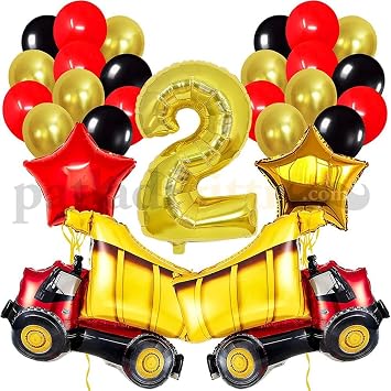 Exploded Gone 2 Year Old Construction Themed Birthday Party Celebration Set
