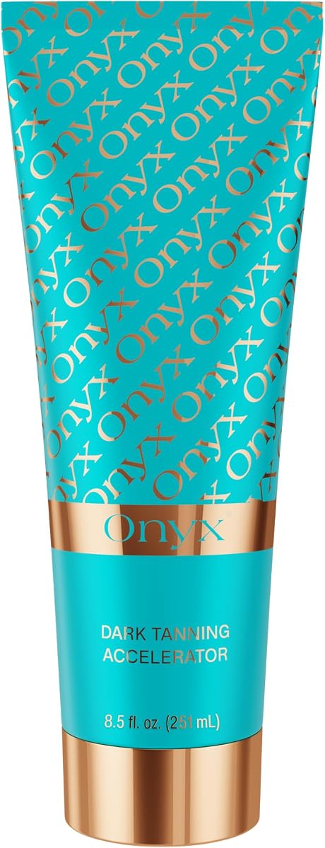 Onyx Strongest Dark Tanning Accelerator Lotion, Effective Tan Enhancer | Indoor & Outdoor Sun, Stimulates Melanin Production, No Stains & Streaks, Super Moisturizing, Tropical Scent, No-SPF