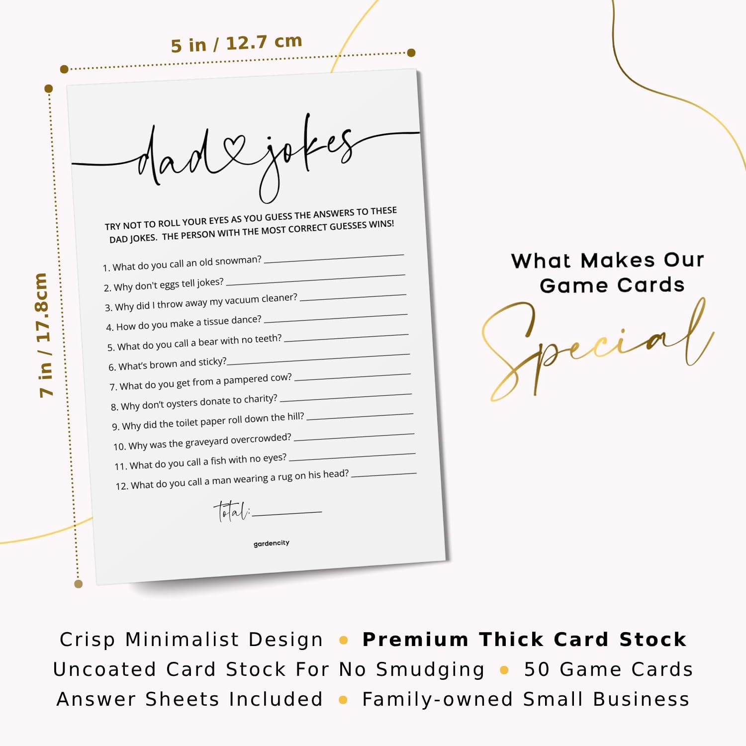 GardenCity Dad Jokes Baby Shower Game, 50 Cards, Fun Baby Shower Games Activity for Boy or Girl, Minimalist image 4