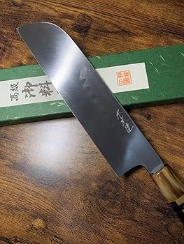 玄海正国　切付　包丁　本焼 7寸　鏡面　黒檀水牛八角柄 玄海正国 切付 包丁 本焼 7寸 鏡面 黒檀水牛八角柄