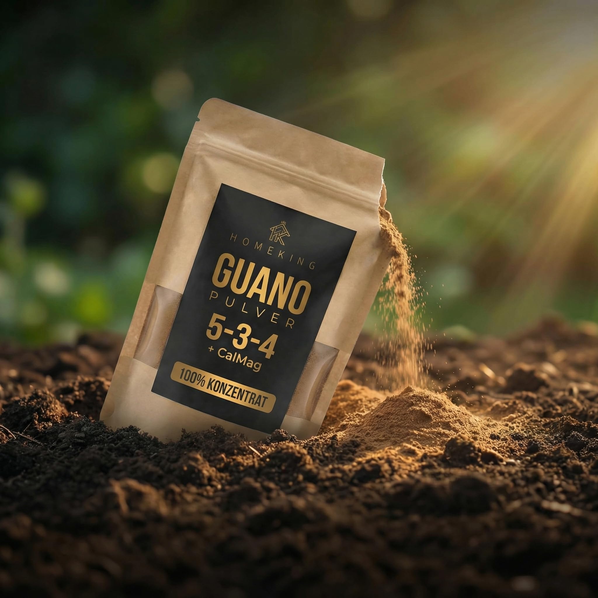 Geruchsarmer starker Naturdünger 5kg für Garten, Hochbeet & Gemüse – HOMEKING Bio Guano Pulver für Tomaten, Gurken, Zucchini, Obst, Balkonpflanzen & Zimmerpflanzen – Langzeitwirkung