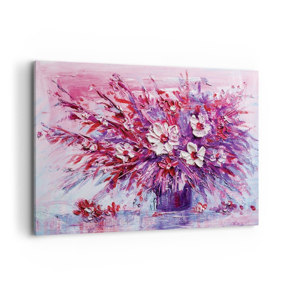 Quadro Su Tela 100x70 Cm - Stampe Astratte Marmo Rosa, Decorazione Moderna Per Parete