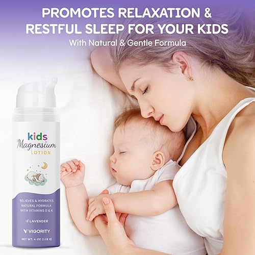 Miniatura 2 de Loción de magnesio para el sueño de niños y bebés, crema corporal calmante para dormir con ingredientes naturales, aceite de lavanda, manteca de