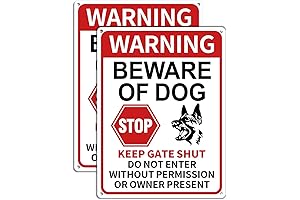 13x9.9 inch Warning Beware of Dog Sign 2 Pack, Heavy Duty Aluminum...