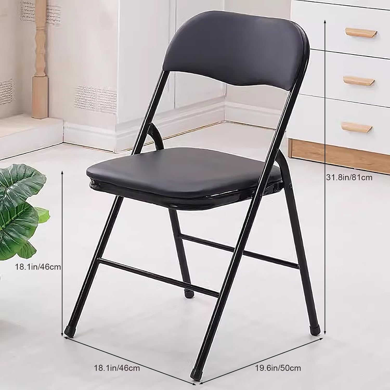 Folding Chair, Training Folding Chairs, Padded Folding Chairs, Task Chair, Suitable for RV Home Apartment School Meeting Room (Color : A red)