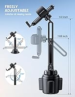 Vista 6 de Lamicall Cup Phone Holders for Your Car - [Thick Cases Friendly] Universal Adjustable Cell Phone Car Mount for Truck Golf Cart iPhone 17 16 Galaxy