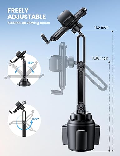 Miniatura 6 de Lamicall Soportes de teléfono para tu coche  Compatible con fundas gruesas Soporte universal ajustable para teléfono celular para camión, carrito de