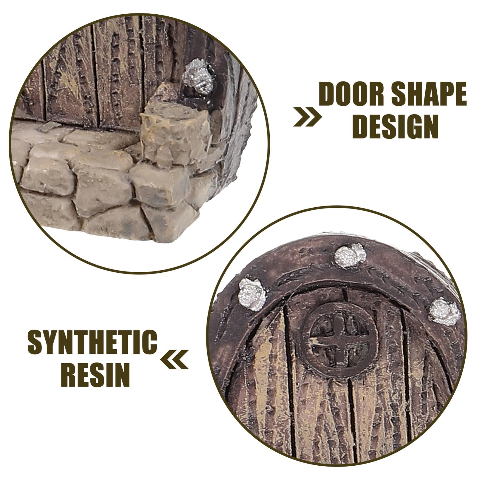 Feng Shui 3 szt. Żywica miniaturowe bajkowe drzwi ogrodowe zestaw żywica miniaturowe bajkowe drzwi ogrodowe ozdoby bonsai roślina doniczkowa