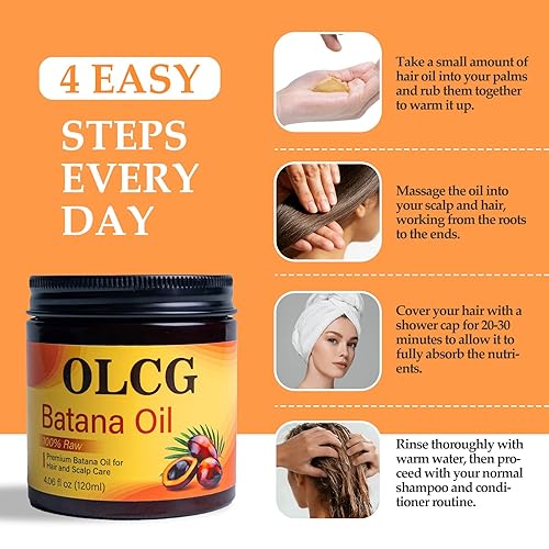 Miniatura 4 de OLCG Aceite de batana 100% crudo para el crecimiento del cabello, pasta de aceite de batana pura, mejora el grosor y el brillo, reduce la rotura y