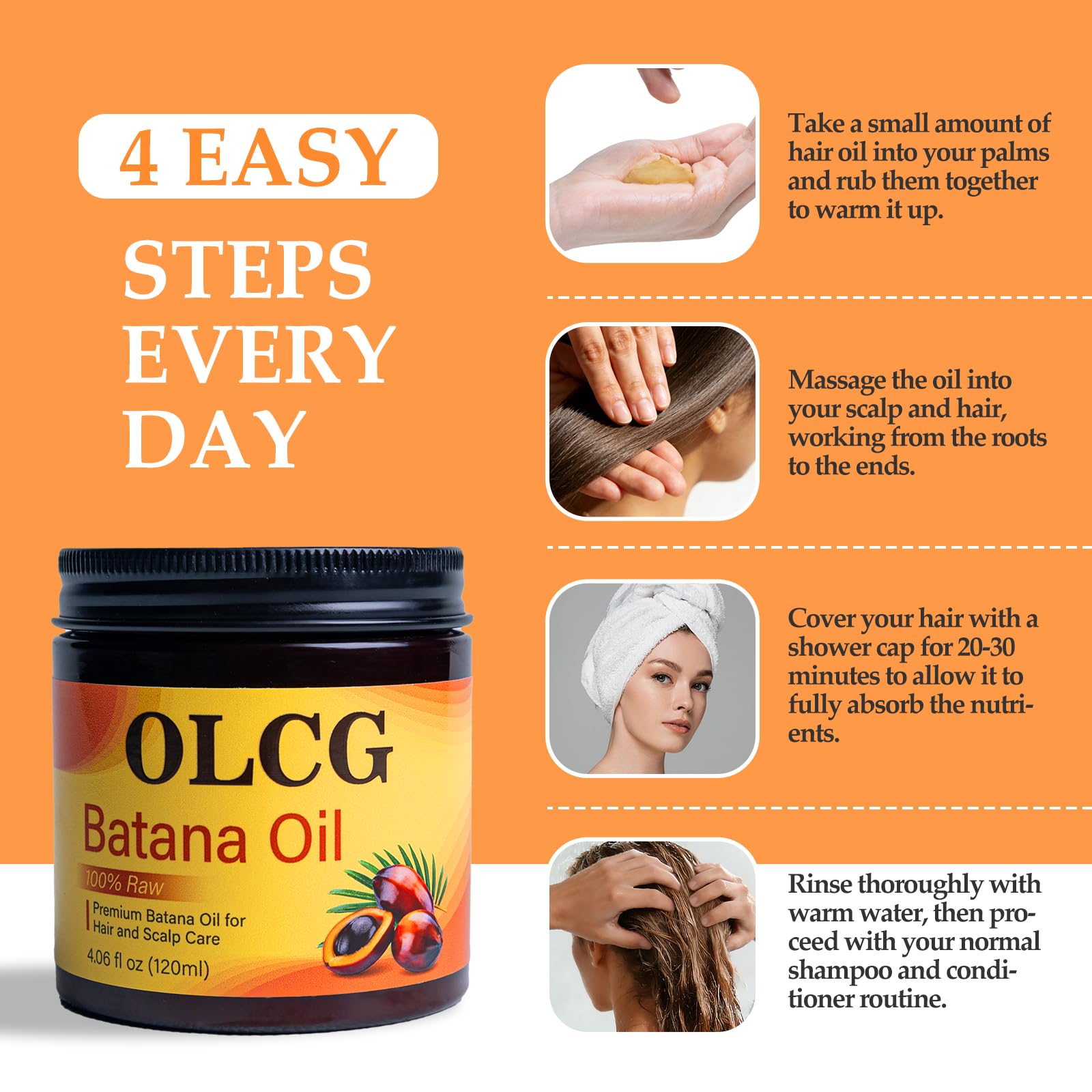 100% Raw Batana Oil Paste for Hair Growth and Nourishment, 4.06 fl oz