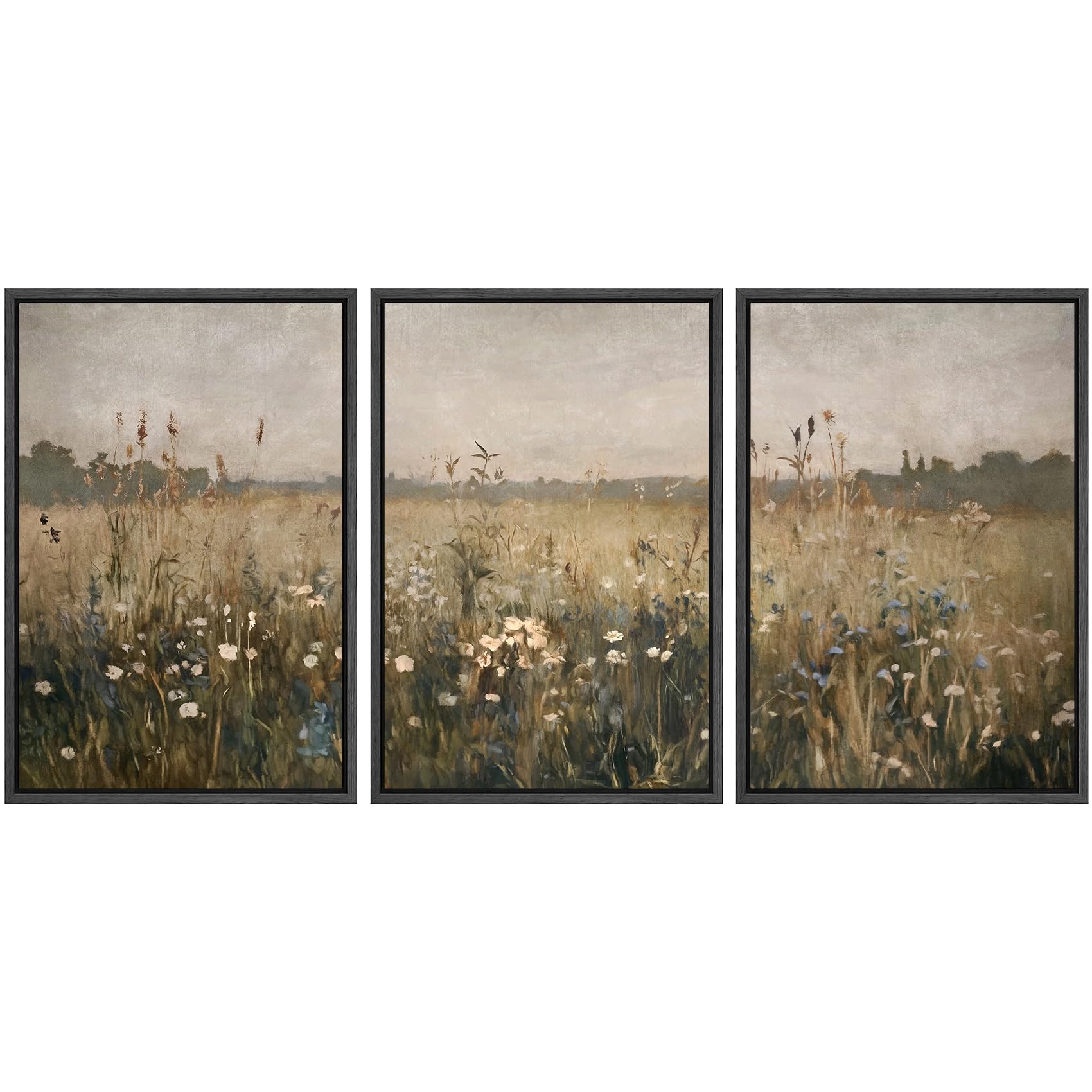 SIGNWIN Framed Canvas Print Wall Art Set Coastal Serenity Abstract Seaside Illustrations Modern Art Decorative Rustic Calm/Zen for Living Room, Bedroom, Office - 24"x36"x3 Natural — view 94