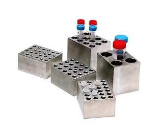 Benchmark Scientific BSW50 Aluminum Dry Bath Heating Block for Digital Dry Bath Incubator, 5 x 50mL Centrifuge Tubes Capacity