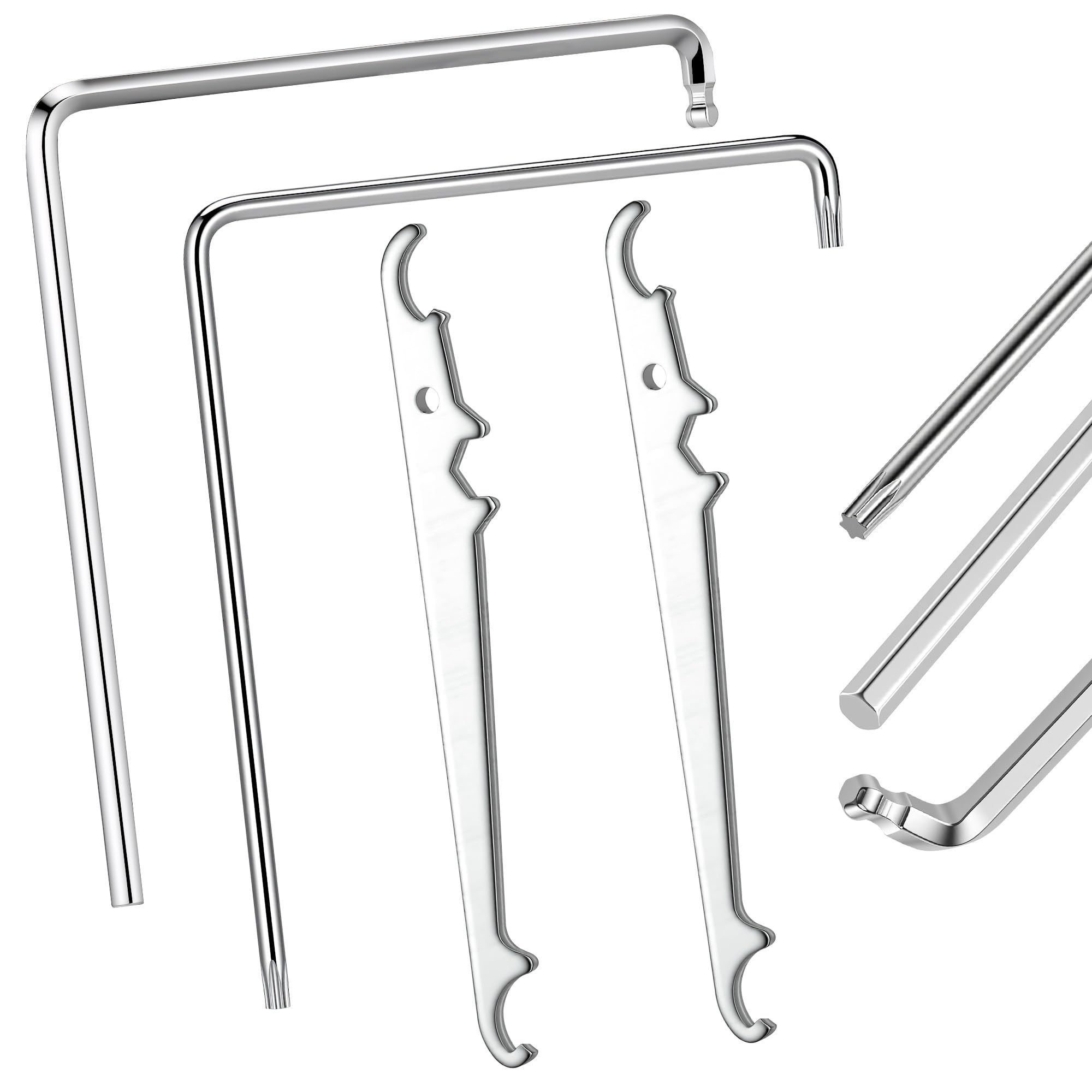 4 Piezas Herramientas para Ajuste de Ventanas | 2 Llaves de Regulación (llave Allen 4 mm, Torx T15, Rótula 4 mm) + 2 Llaves para Cojinetes de Esquina, Ajuste para Ventanas