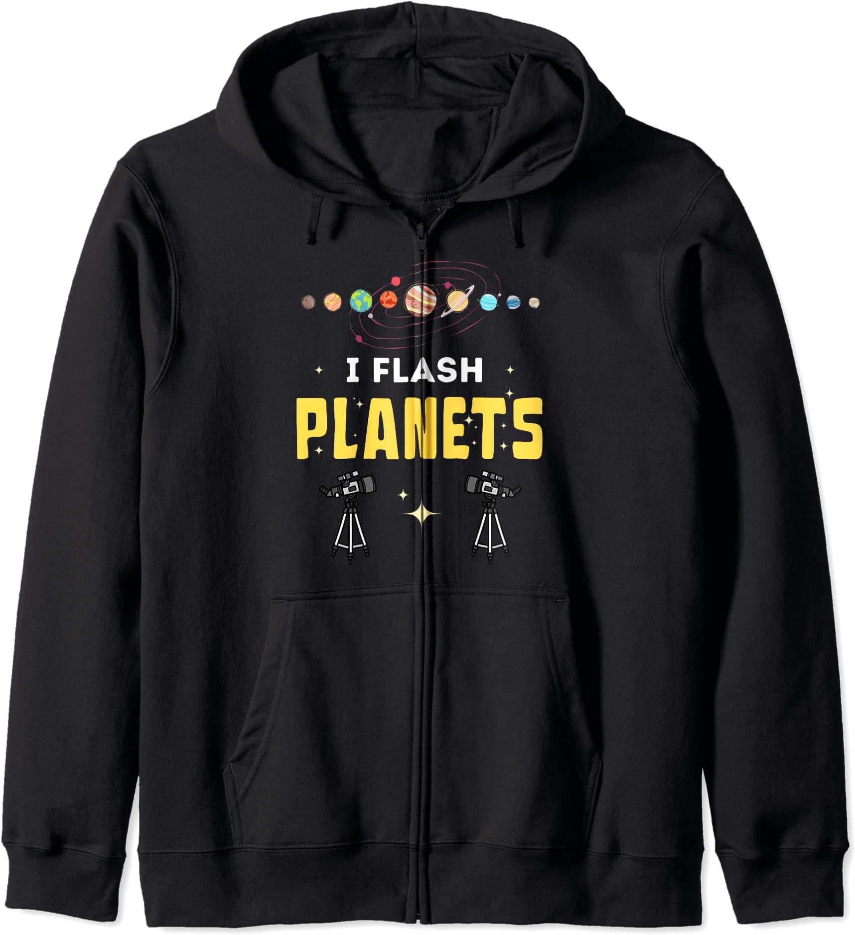 Sky Photography Astrology Sky Observer Telescope and Photo Zip Hoodie
