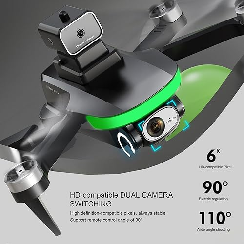 Miniatura 4 de 4K 6K Pro Drone con cámara para adultos y niños, 1080P HD Mini FPV Drone con hélice plegable y patas de aterrizaje de largo alcance 4CH sin