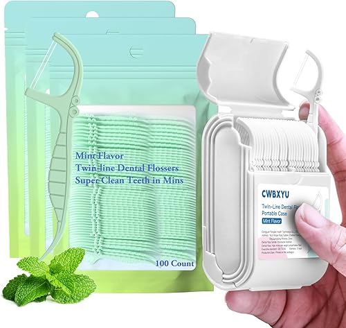 Mint Twin Line Professional Dental Floss Picks-352 Count No Break No Shred Smart Flossers,Travel Toothpicks Sticks,2X Super Clean Teeth