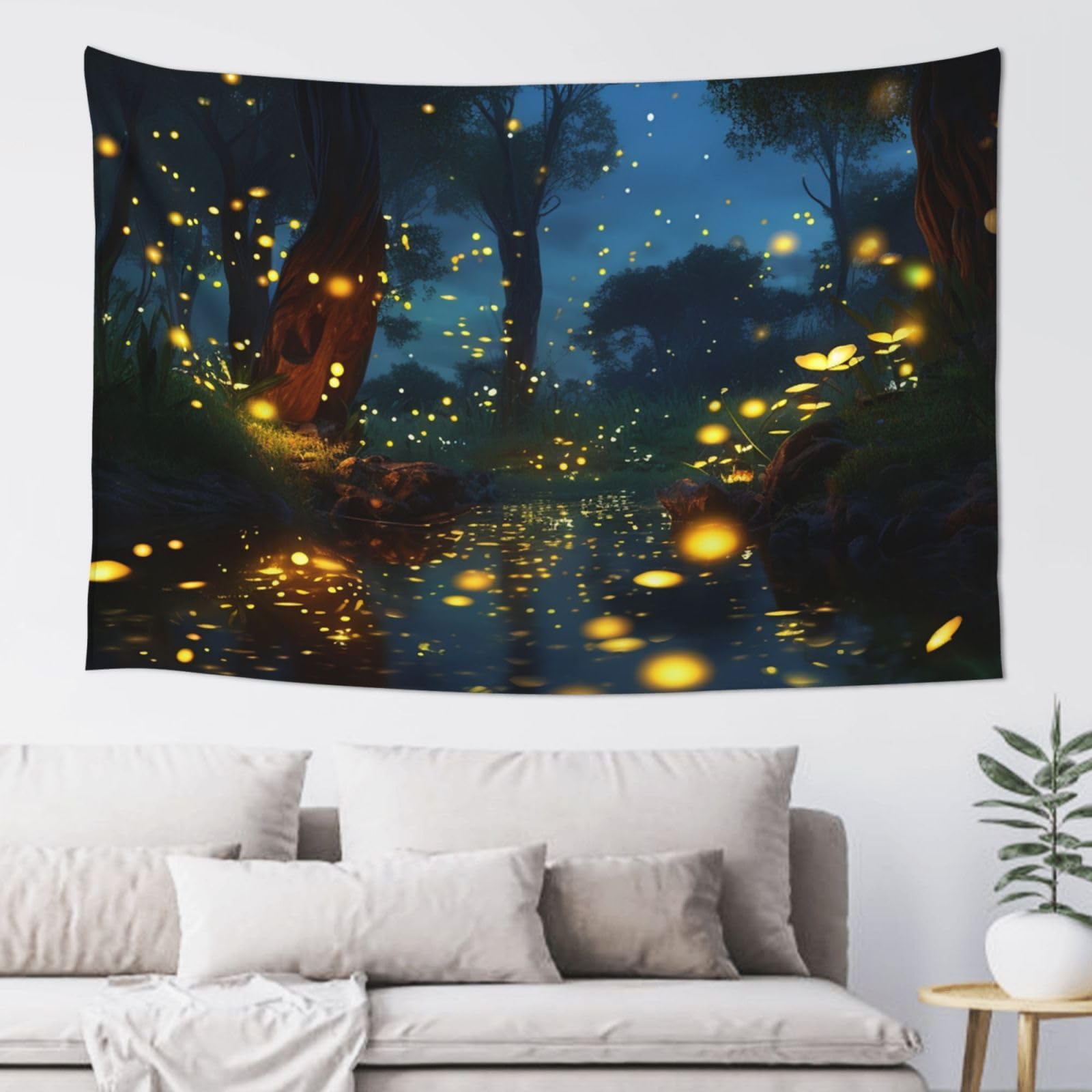 FodPand Fireflies Tapestry for Bedroom Aesthetic, Wall Hanging Tapestries Art Decor Backdrop Wall Tapestry for Dorm Living Room Funny Poster Party Banner Background 40" X 60"
