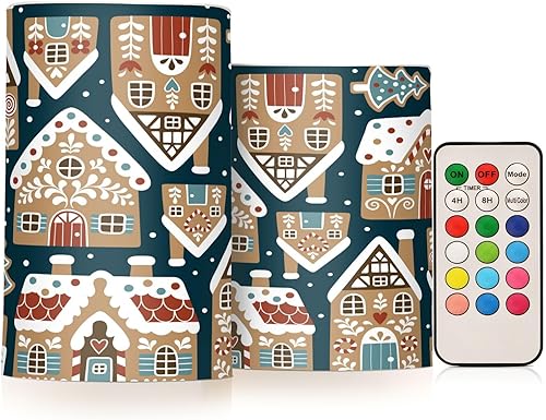 Velas sin llama de casas de nieve de Navidad, velas con control remoto, velas LED parpadeantes, velas eléctricas con temporizador para boda, fiesta