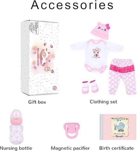 Miniatura 6 de CHAREX Muñecas Reborn Lucy, muñeca realista de 22 pulgadas, muñeca de bebé recién nacida, juego de regalo de vinilo suave con peso