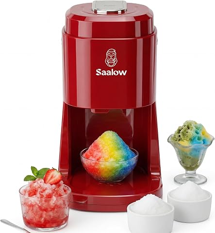 Electric Shaved Ice Machine with Adjustable Thickness, 135W Motor, Portable Snow