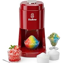 Electric Shaved Ice Machine, Professional Snow Cone Maker with Adjustable Thickness Settings, High-Efficiency 135W Motor, Portable Ice Crusher for Fluffy Ice &amp; Slushies, Includes 2 Ice Molds