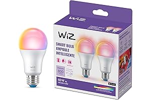 WiZ 60W A19 Color LED Smart Bulb: Illuminate Your Space with Brilliance and Convenience