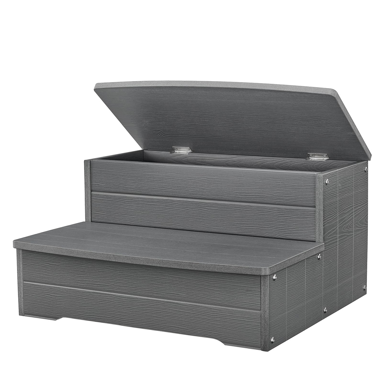 25" Hot Tub Steps with Storage，for Outoor Above Ground Pool Spa(Grey)